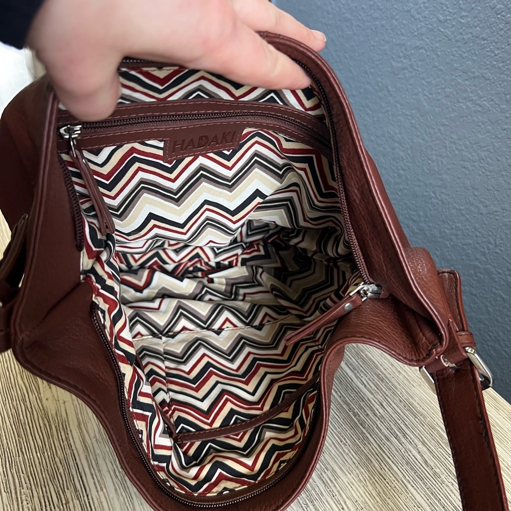 Hadaki Brown Leather Hobo Bag - Picture 9 of 13